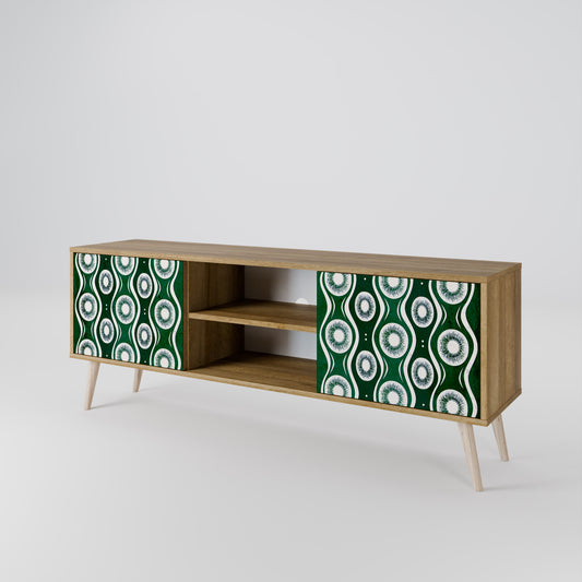 GREEN EYES 2-Door TV Stand in Oak Effect