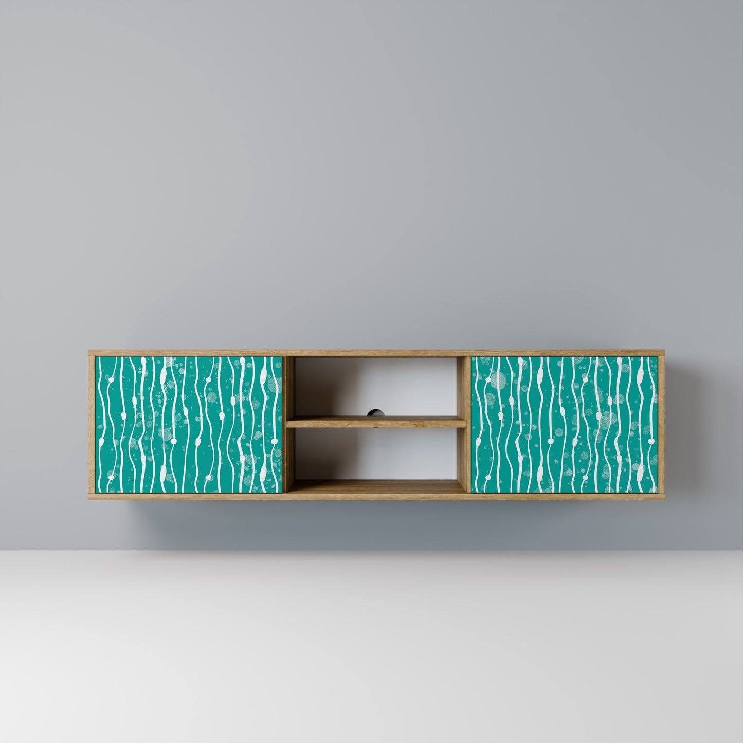Mobile TV a 2 ante TURQUOISE RAIN in effetto rovere