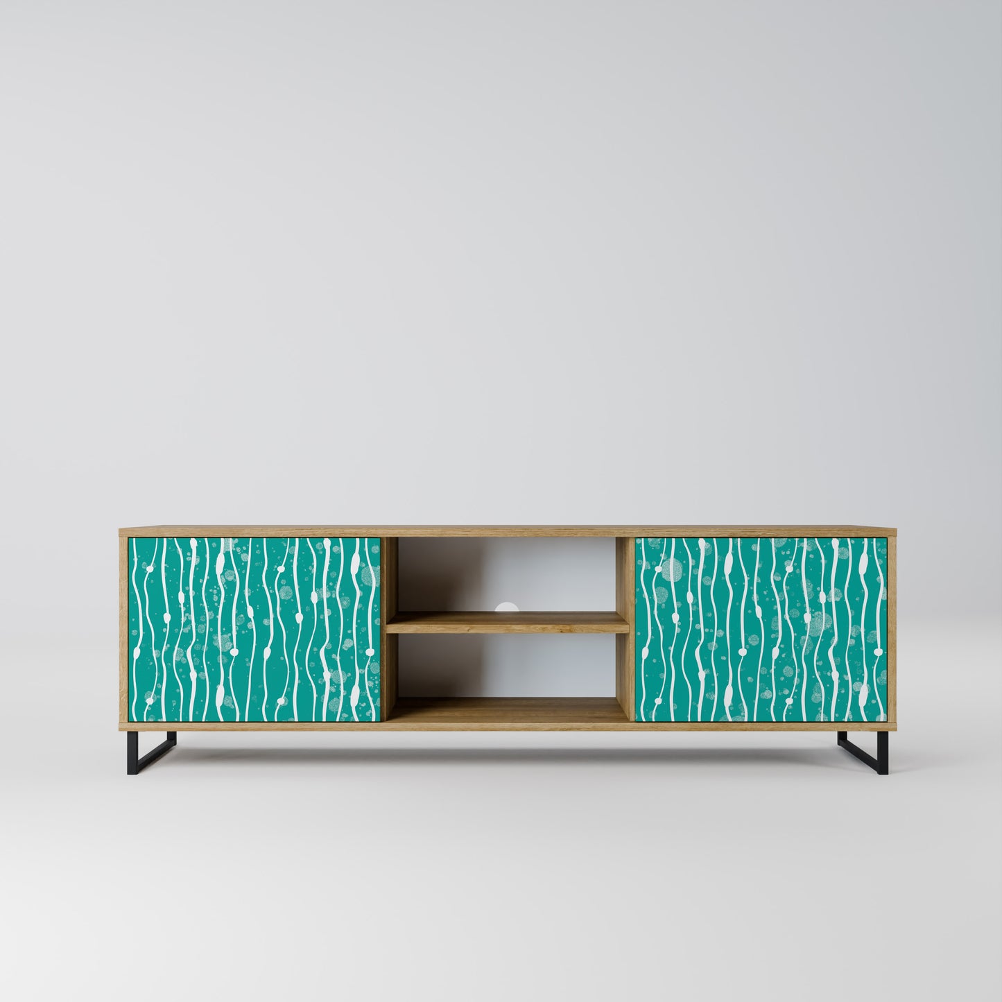 Mobile TV a 2 ante TURQUOISE RAIN in effetto rovere