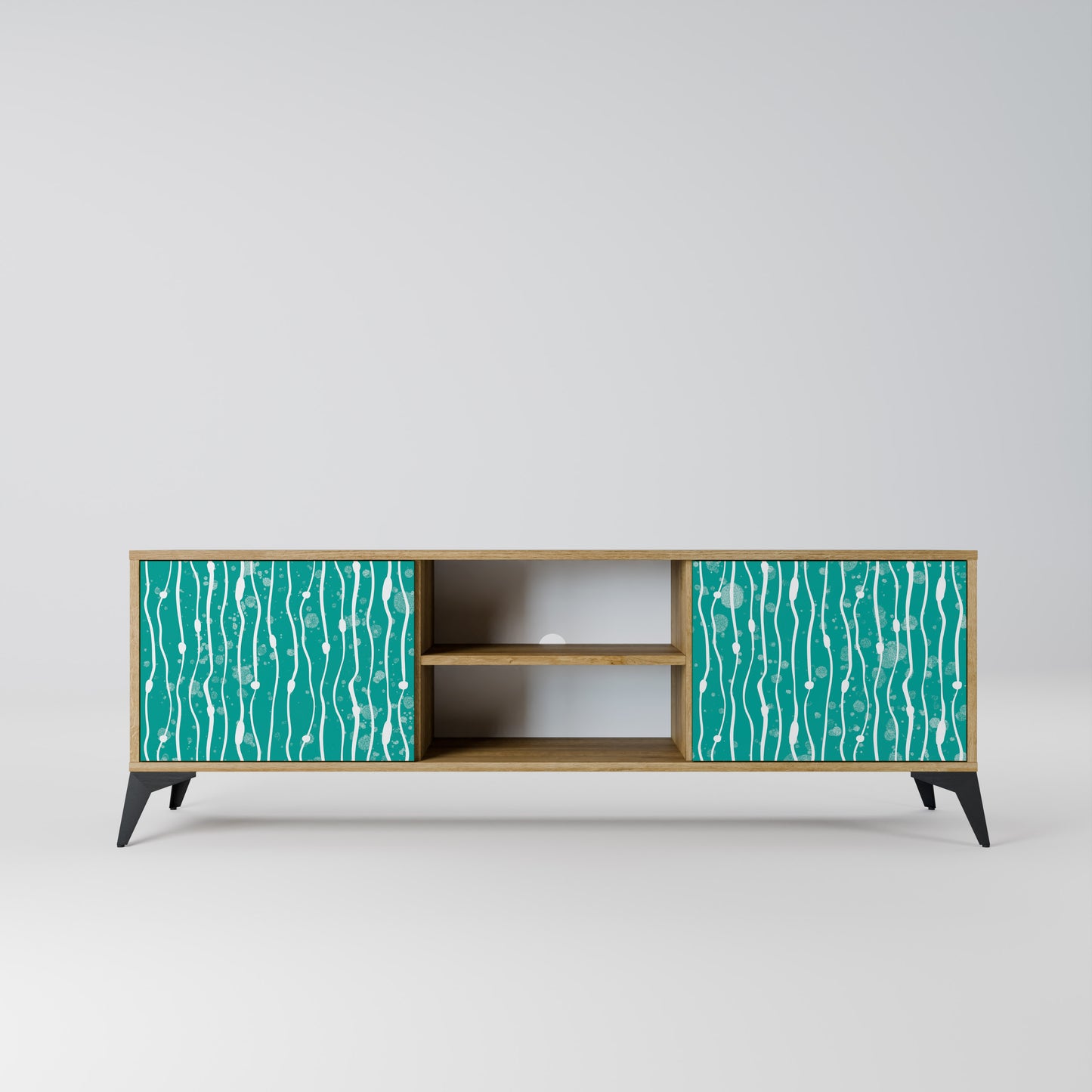 Mobile TV a 2 ante TURQUOISE RAIN in effetto rovere