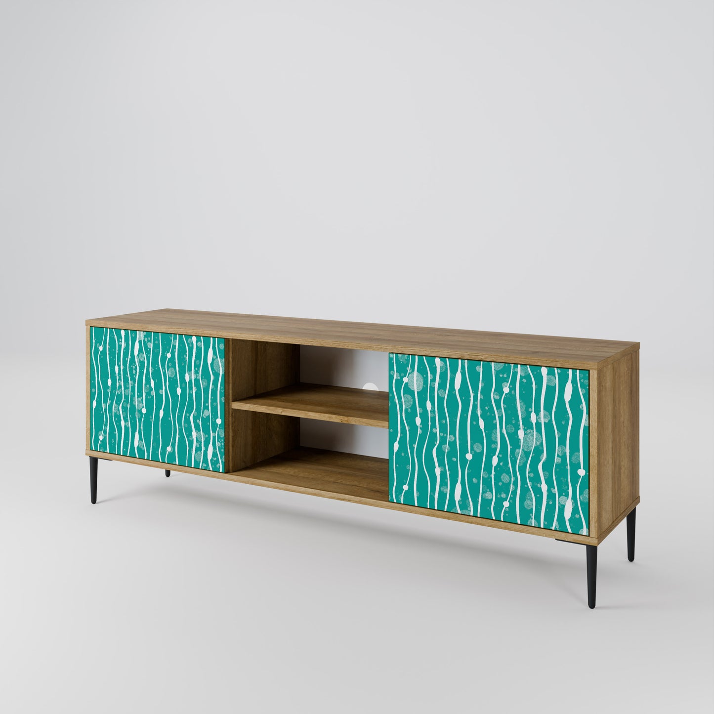 Mobile TV a 2 ante TURQUOISE RAIN in effetto rovere