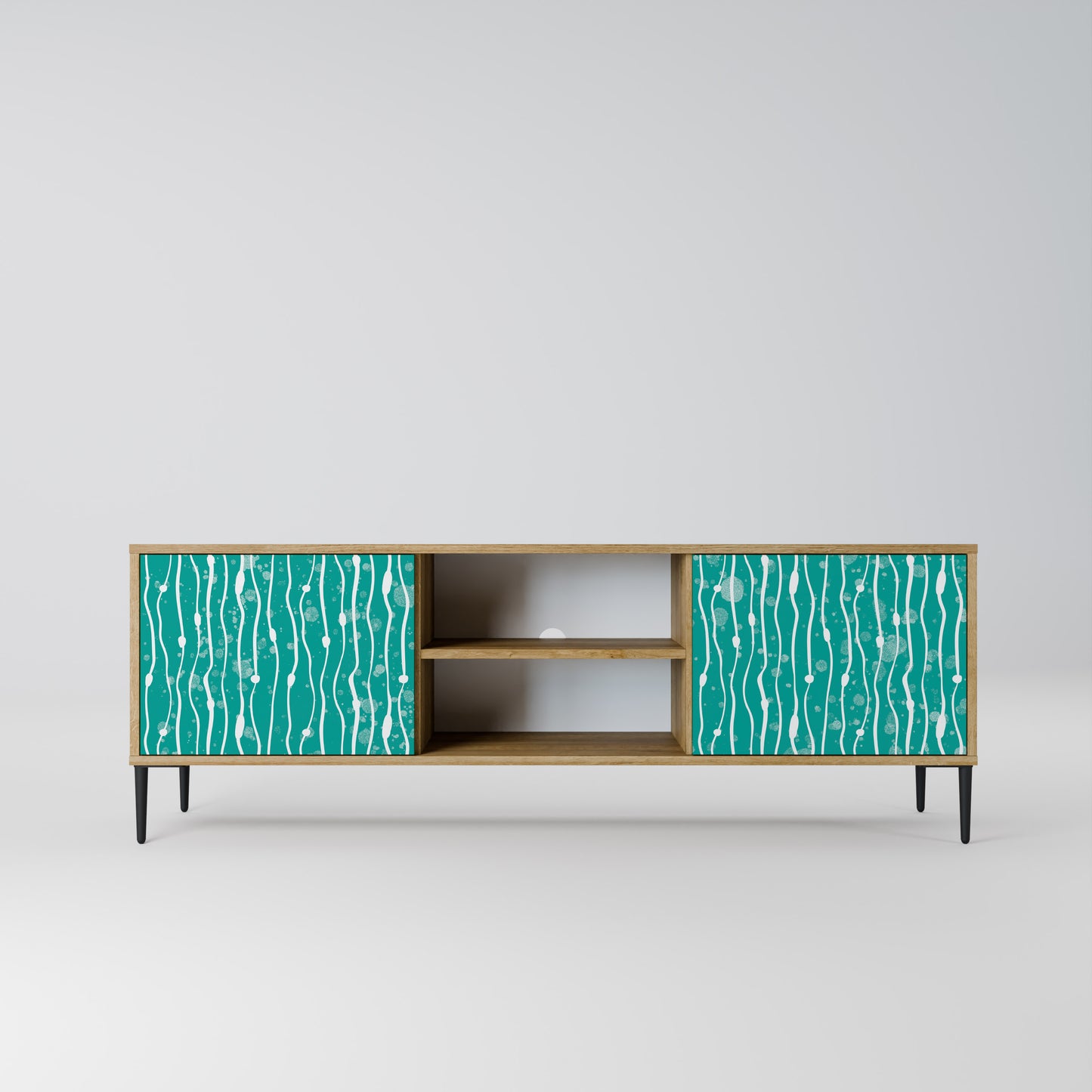 Mobile TV a 2 ante TURQUOISE RAIN in effetto rovere