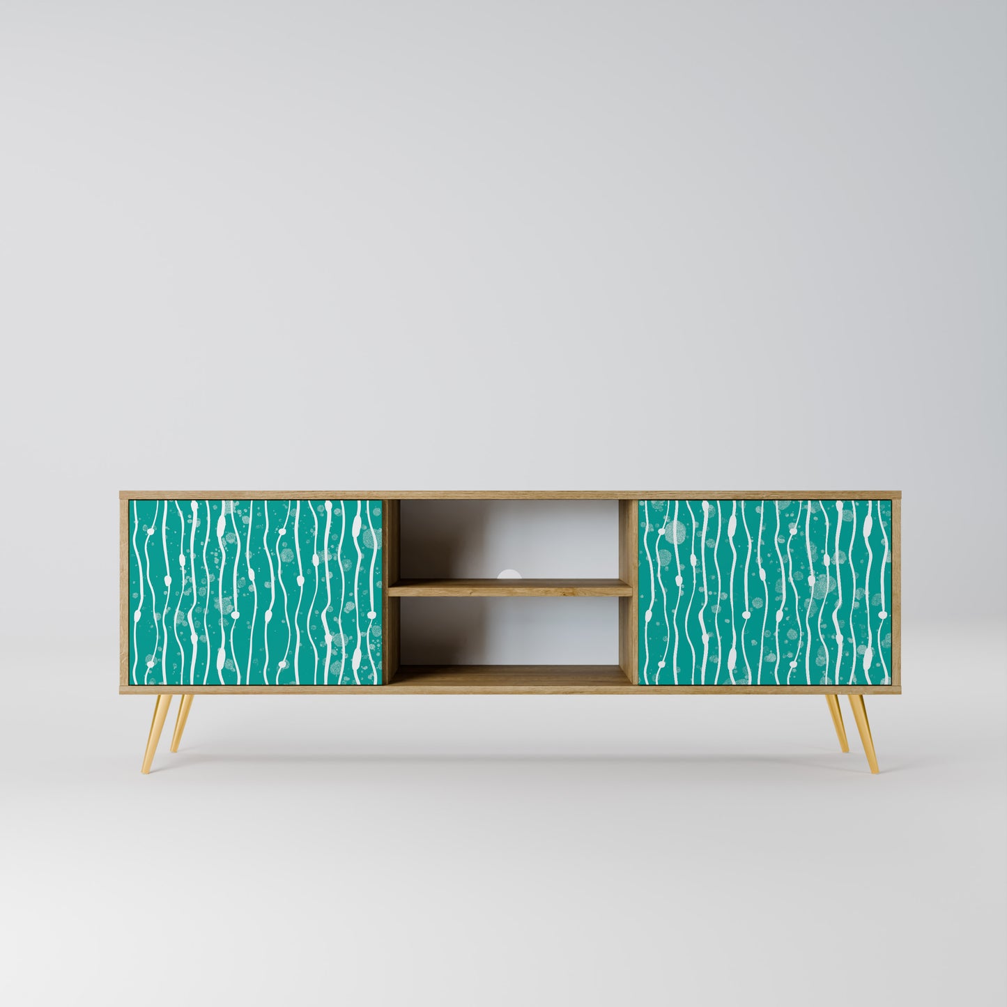 Mobile TV a 2 ante TURQUOISE RAIN in effetto rovere
