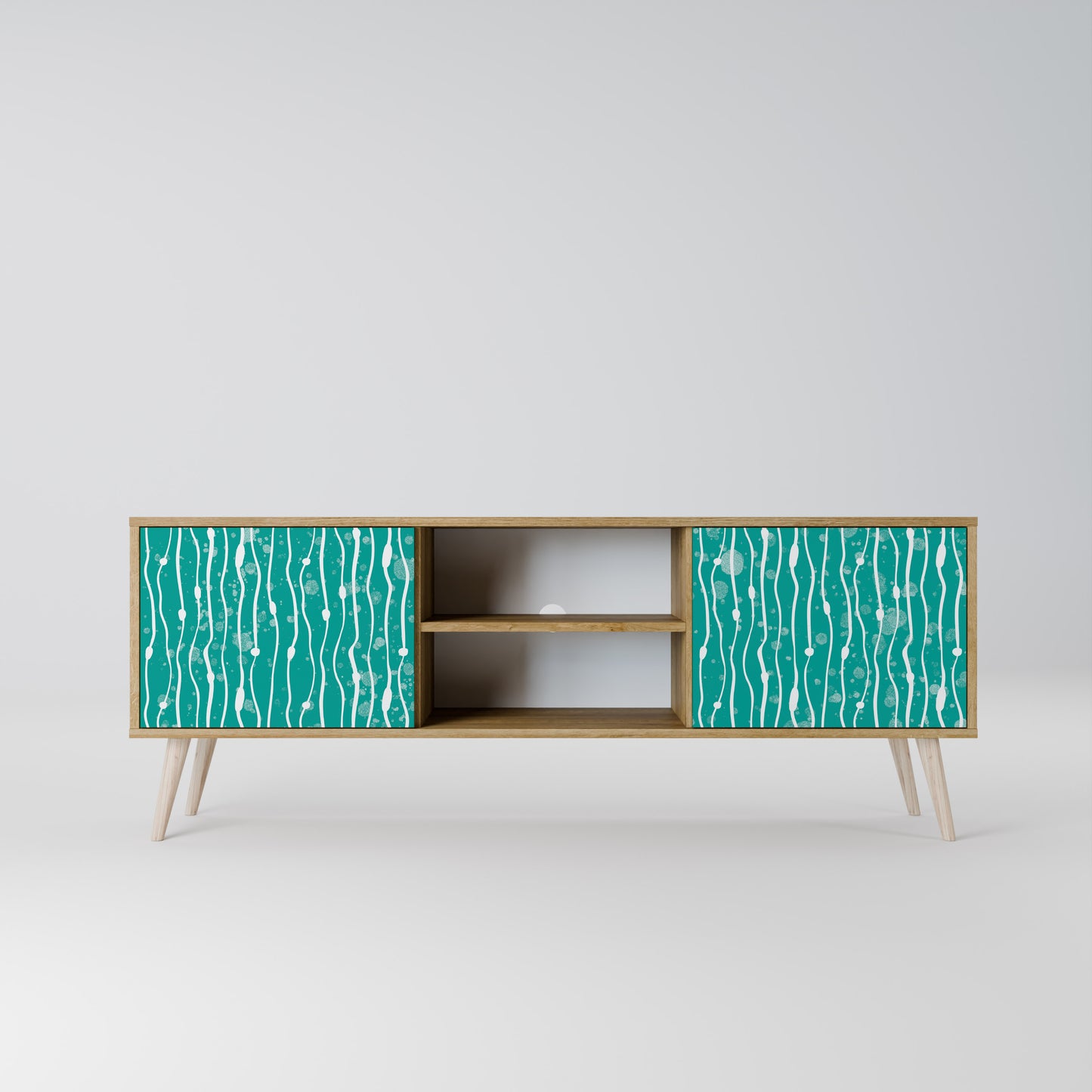 Mobile TV a 2 ante TURQUOISE RAIN in effetto rovere