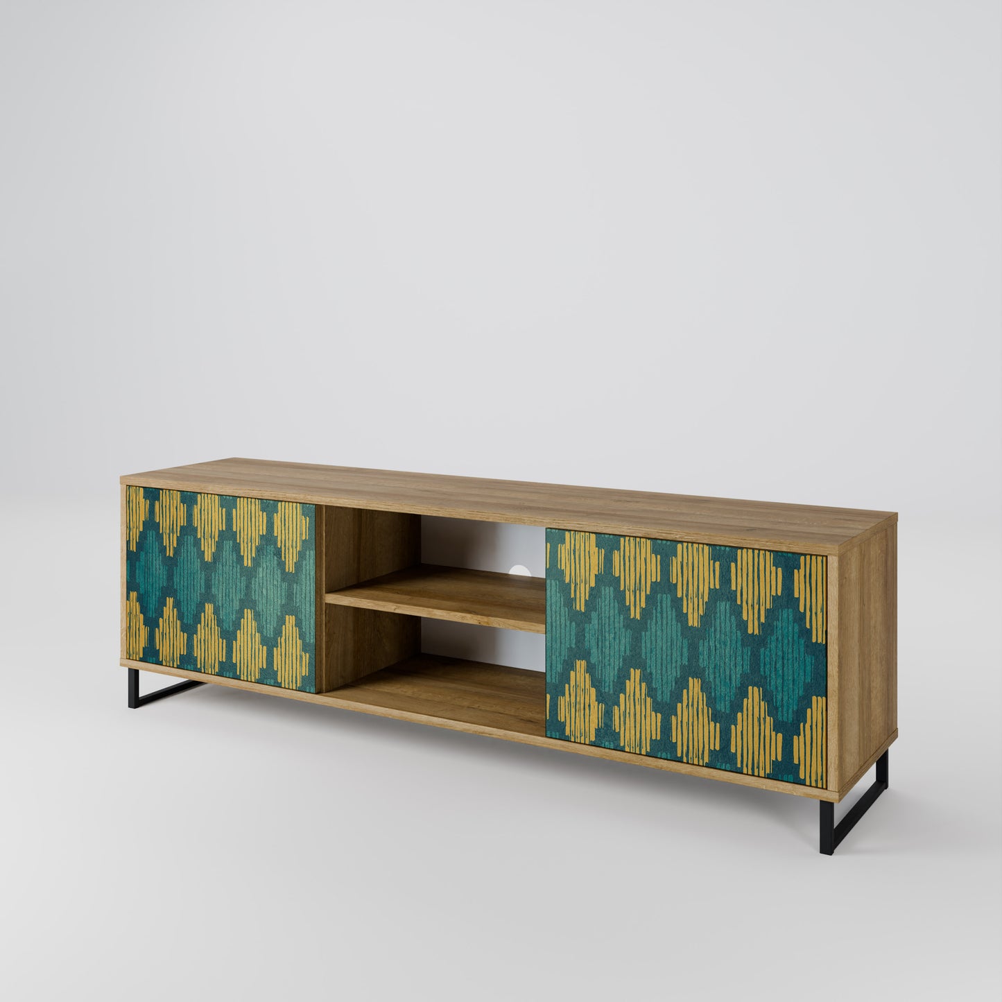 Mobile TV POLYGONS a 2 ante effetto rovere