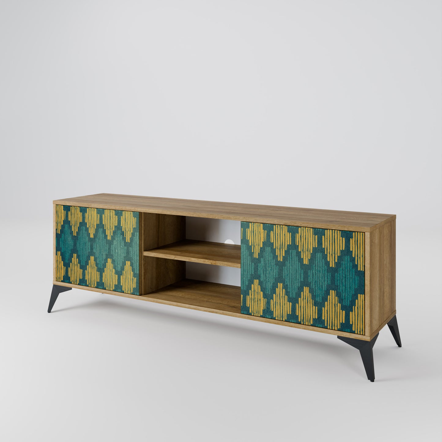 Mobile TV POLYGONS a 2 ante effetto rovere
