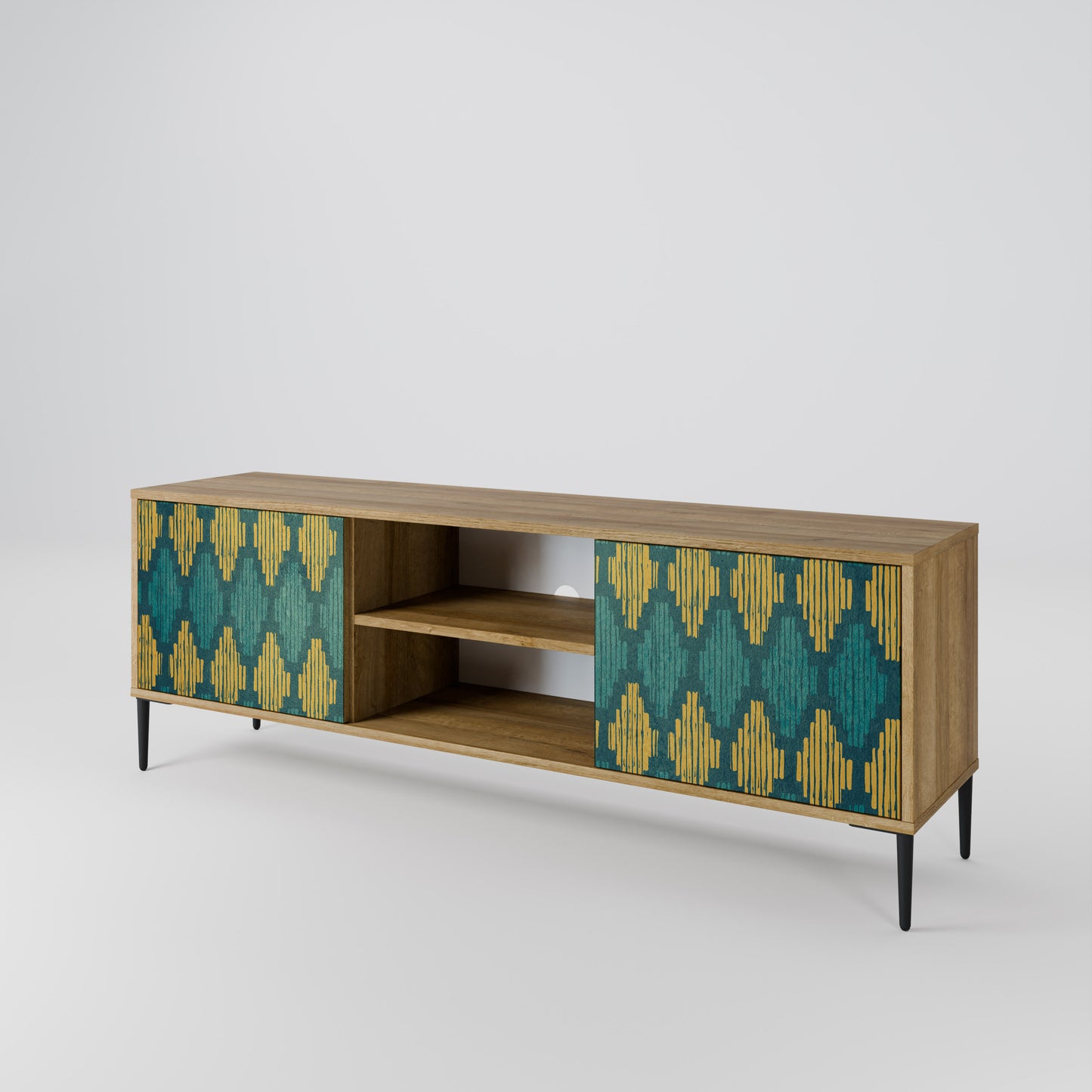 Mobile TV POLYGONS a 2 ante effetto rovere