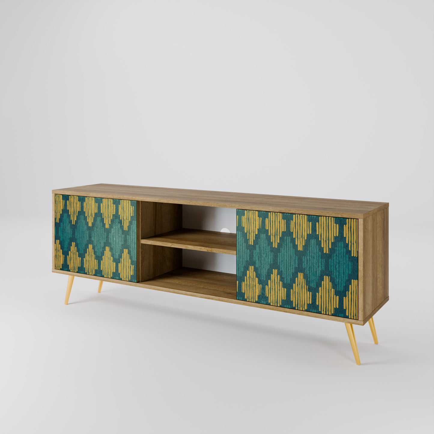 Mobile TV POLYGONS a 2 ante effetto rovere