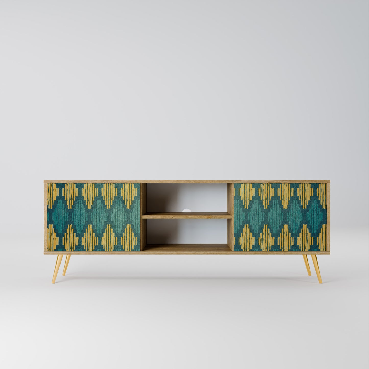 Mobile TV POLYGONS a 2 ante effetto rovere