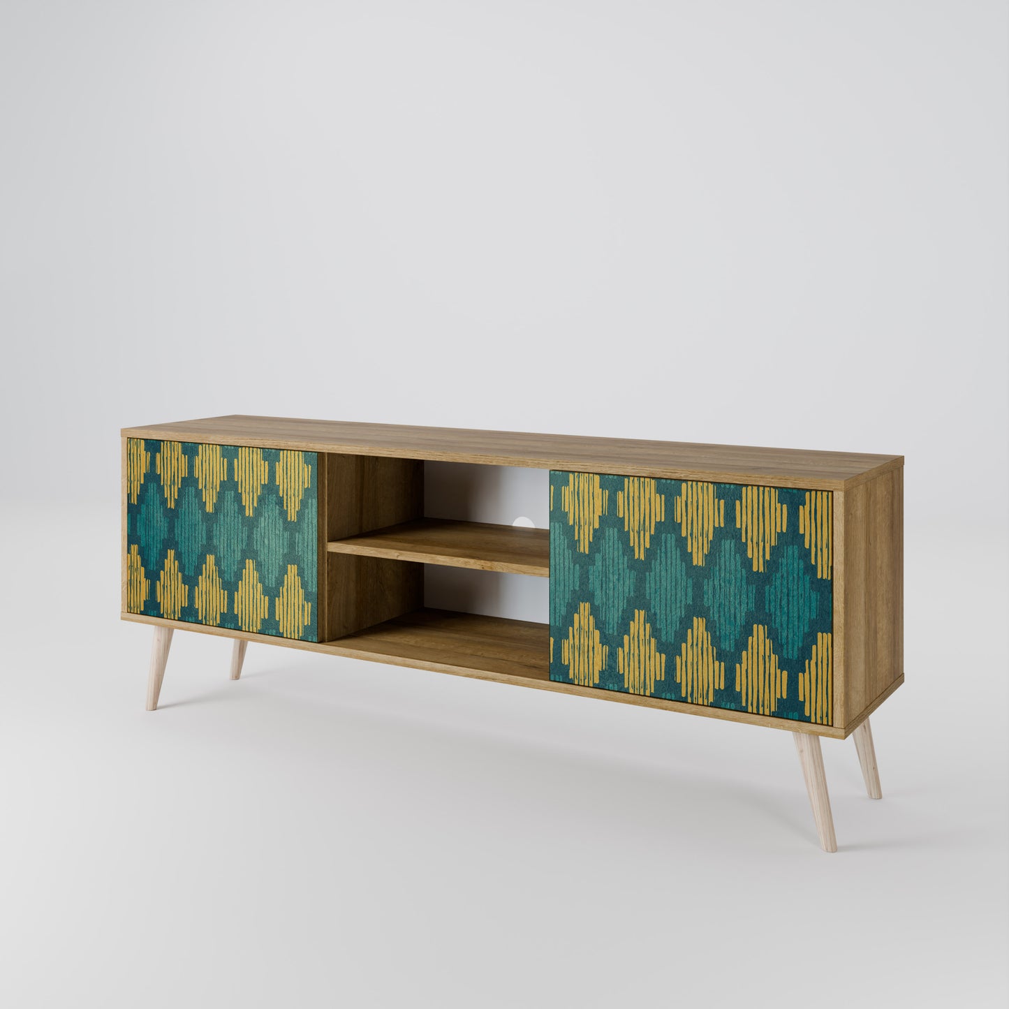 Mobile TV POLYGONS a 2 ante effetto rovere