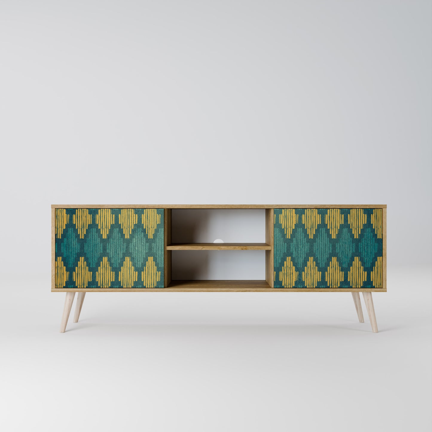 Mobile TV POLYGONS a 2 ante effetto rovere