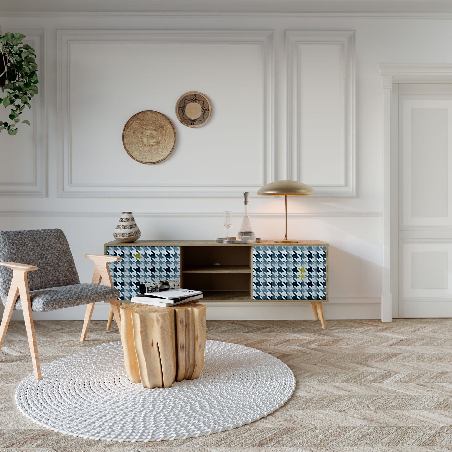 FUORI CONTESTO Mobile TV a 2 ante effetto rovere