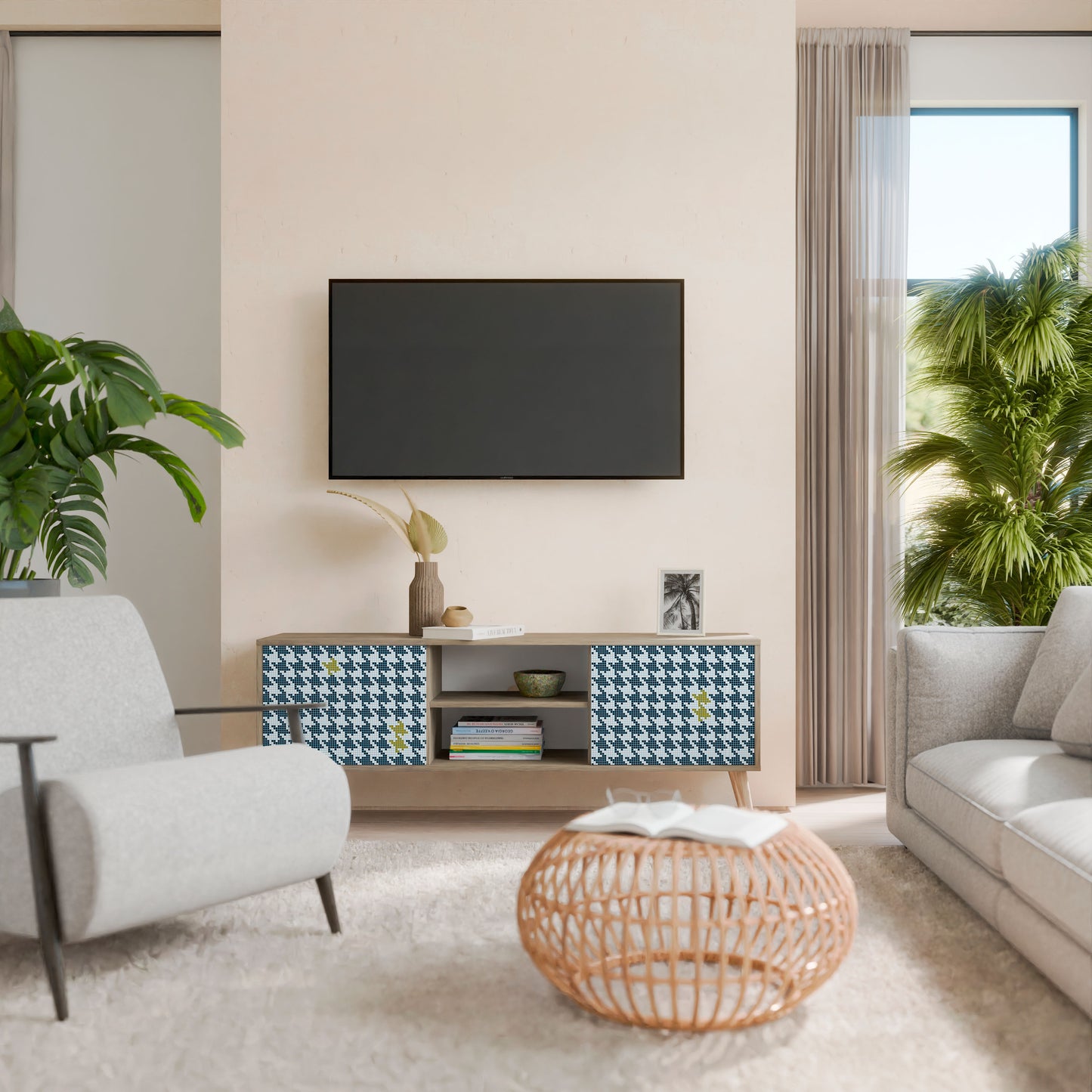FUORI CONTESTO Mobile TV a 2 ante effetto rovere