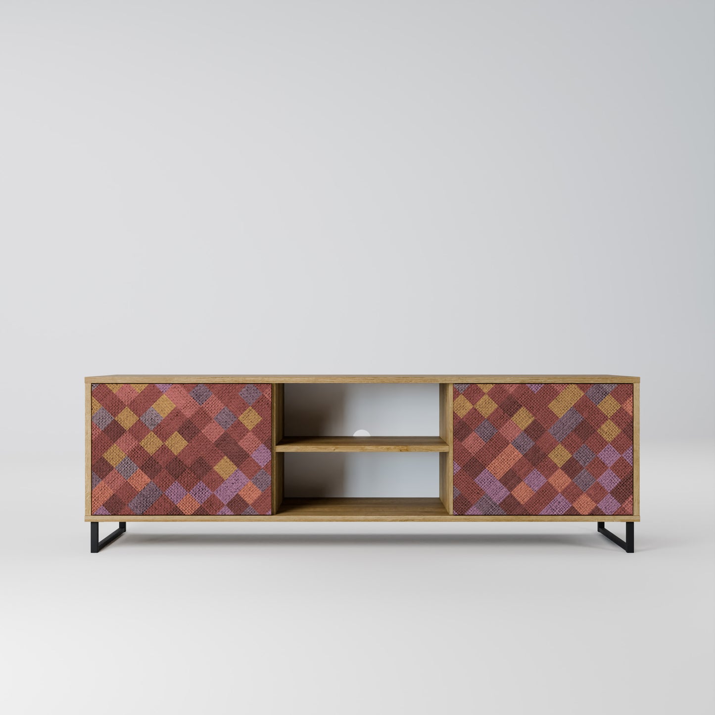 Mobile TV a 2 ante PAINTED SQUARES in effetto rovere