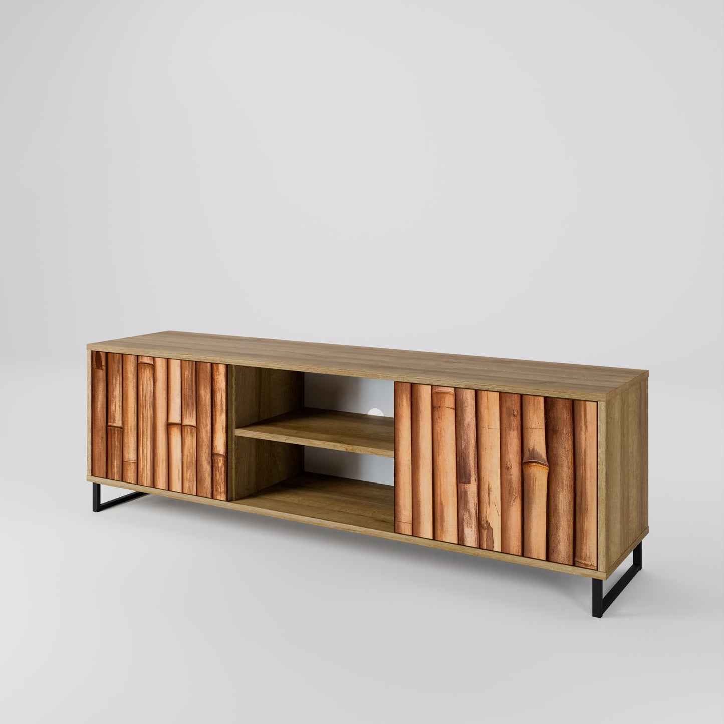 Mobile TV a 2 ante in legno naturale effetto rovere