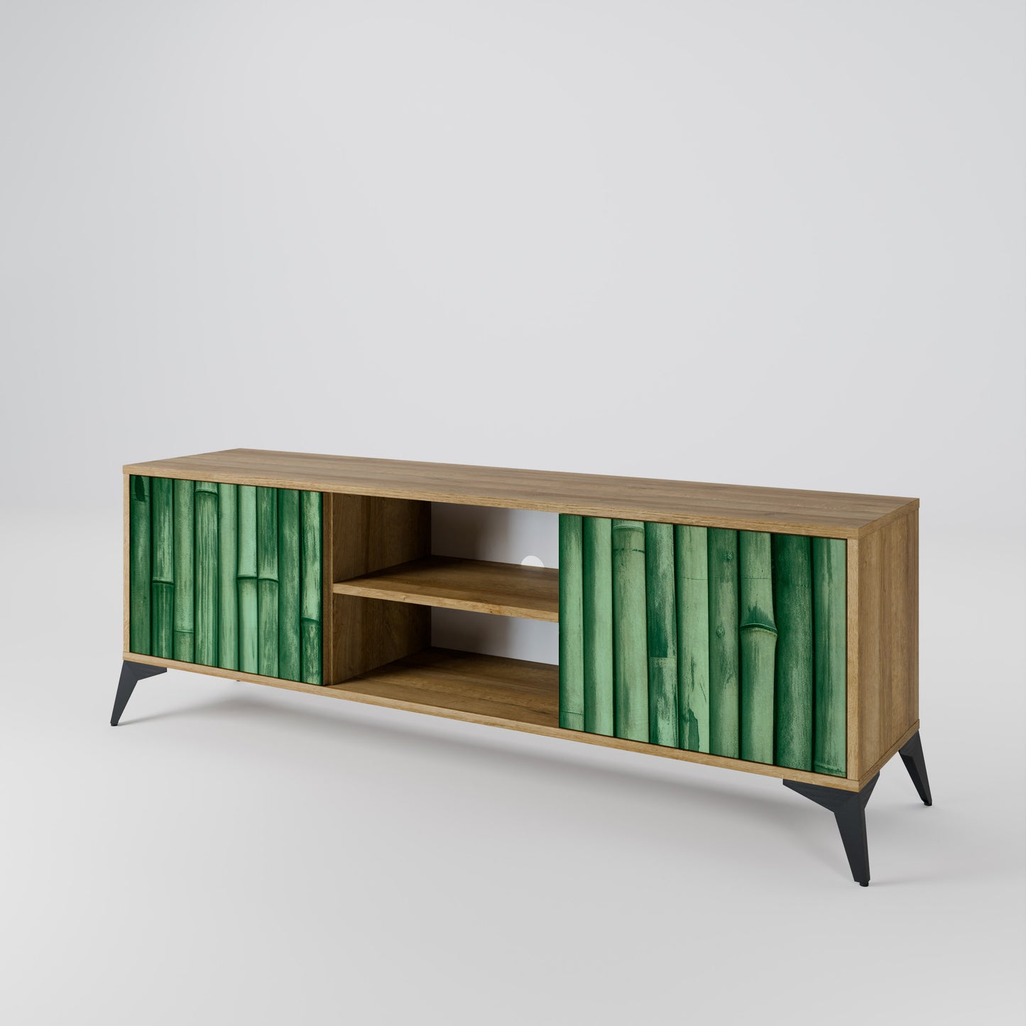 Mobile TV a 2 ante NATURAL GREEN effetto rovere