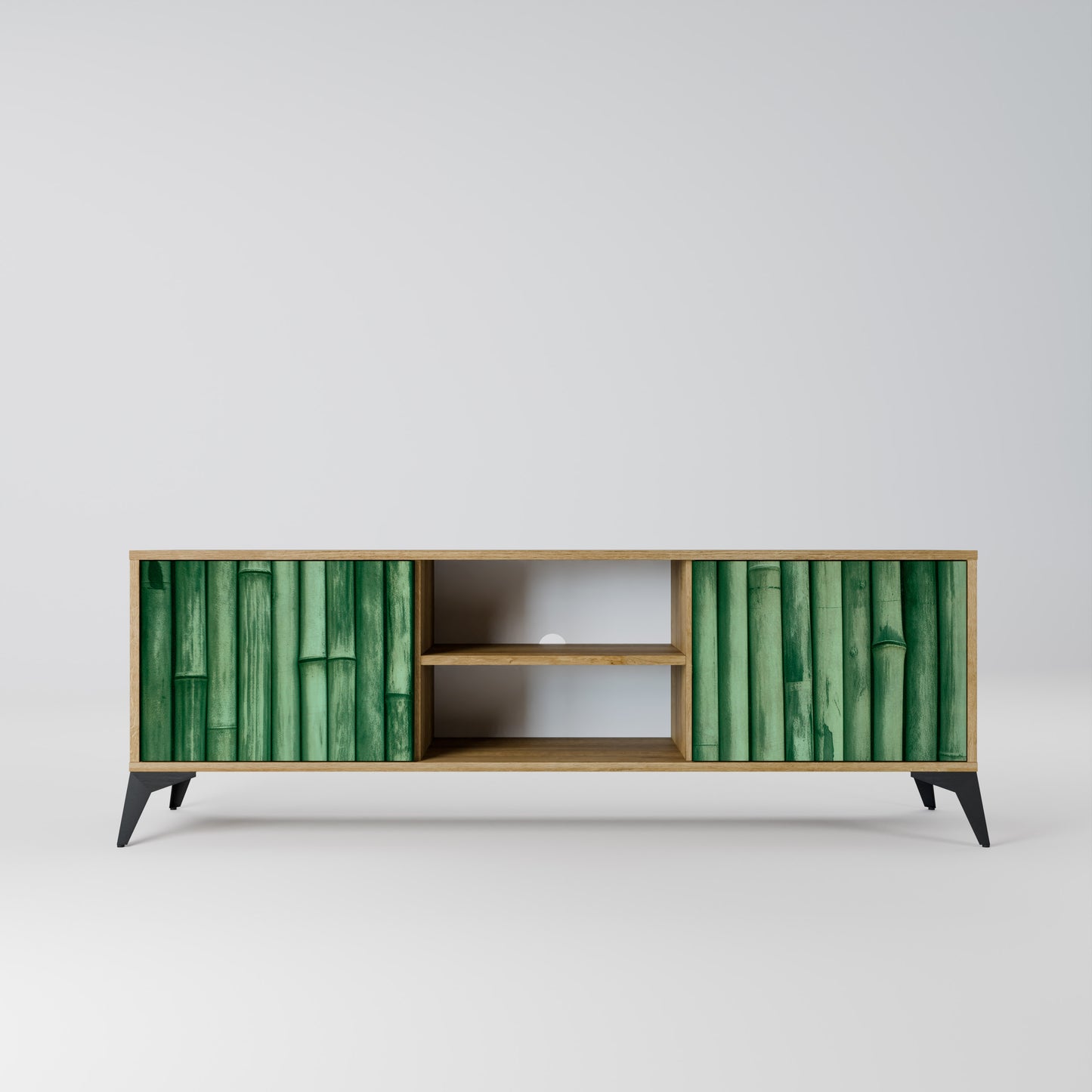 Mobile TV a 2 ante NATURAL GREEN effetto rovere