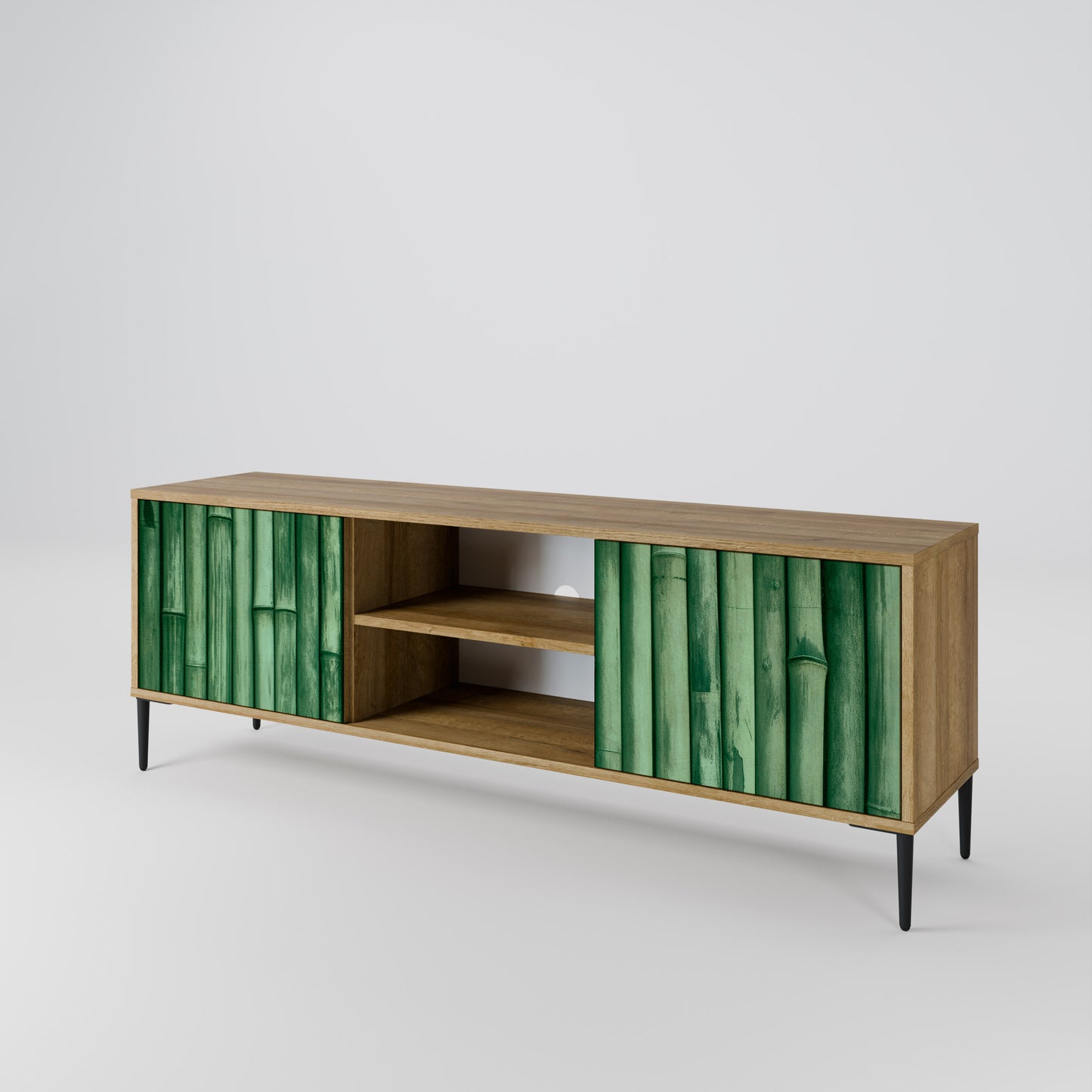 Mobile TV a 2 ante NATURAL GREEN effetto rovere