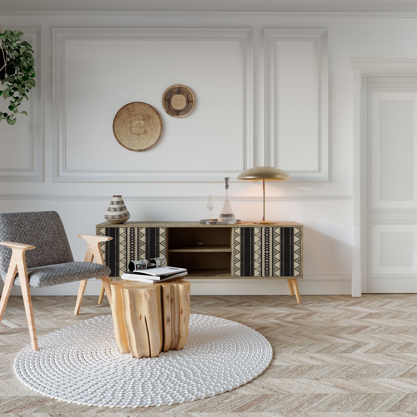 Mobile TV AZTEC a 2 ante effetto rovere
