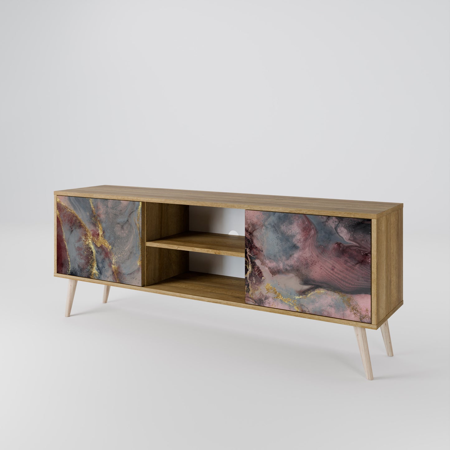 GOLDEN TIDES Mobile TV a 2 ante in effetto rovere
