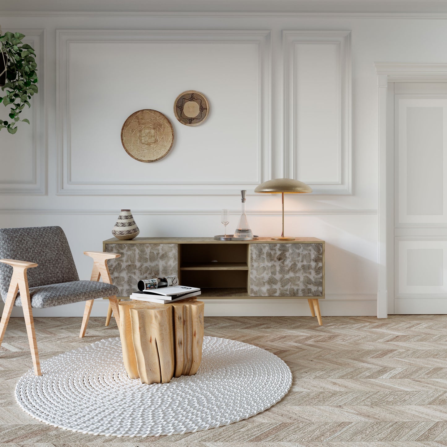 Mobile TV a 2 ante LEGGERMENTE SFOCATO effetto rovere