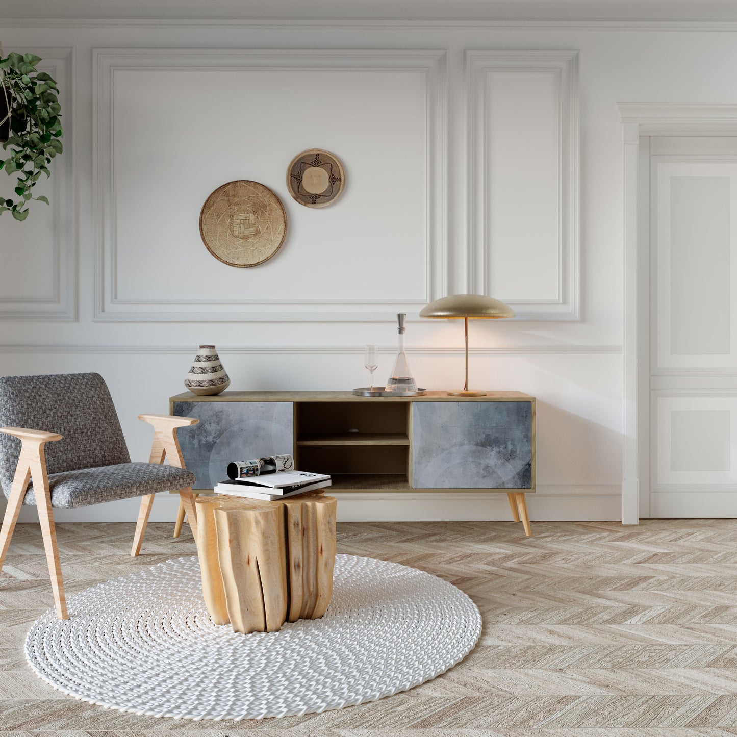 Mobile TV MUTED ARC a 2 ante effetto rovere