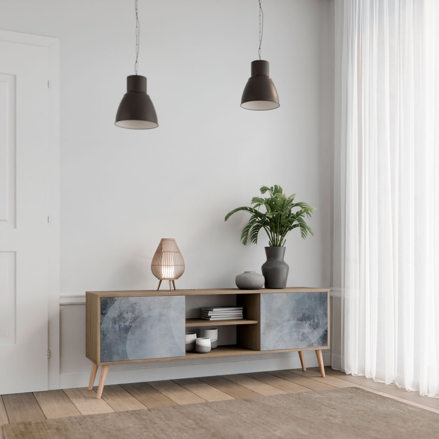 Mobile TV MUTED ARC a 2 ante effetto rovere