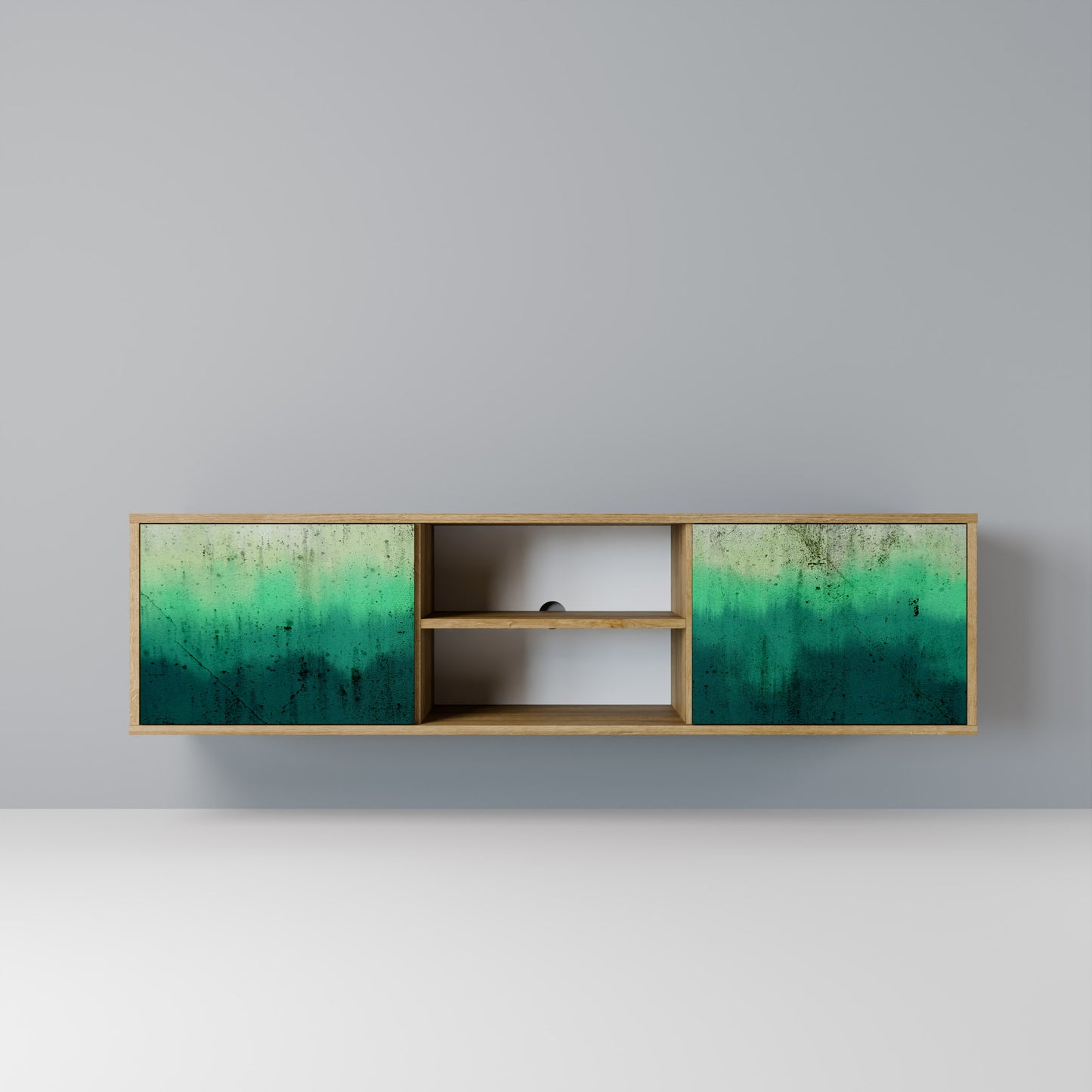 NORTHERN LIGHTS 2-Door TV Stand in Oak Effect