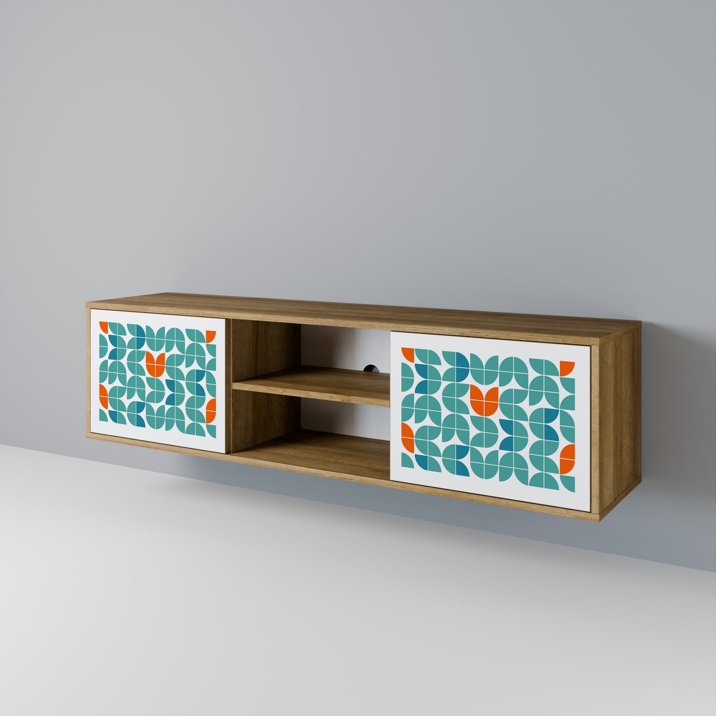 BE THE CHANGE 2-Door TV Stand in Oak Effect