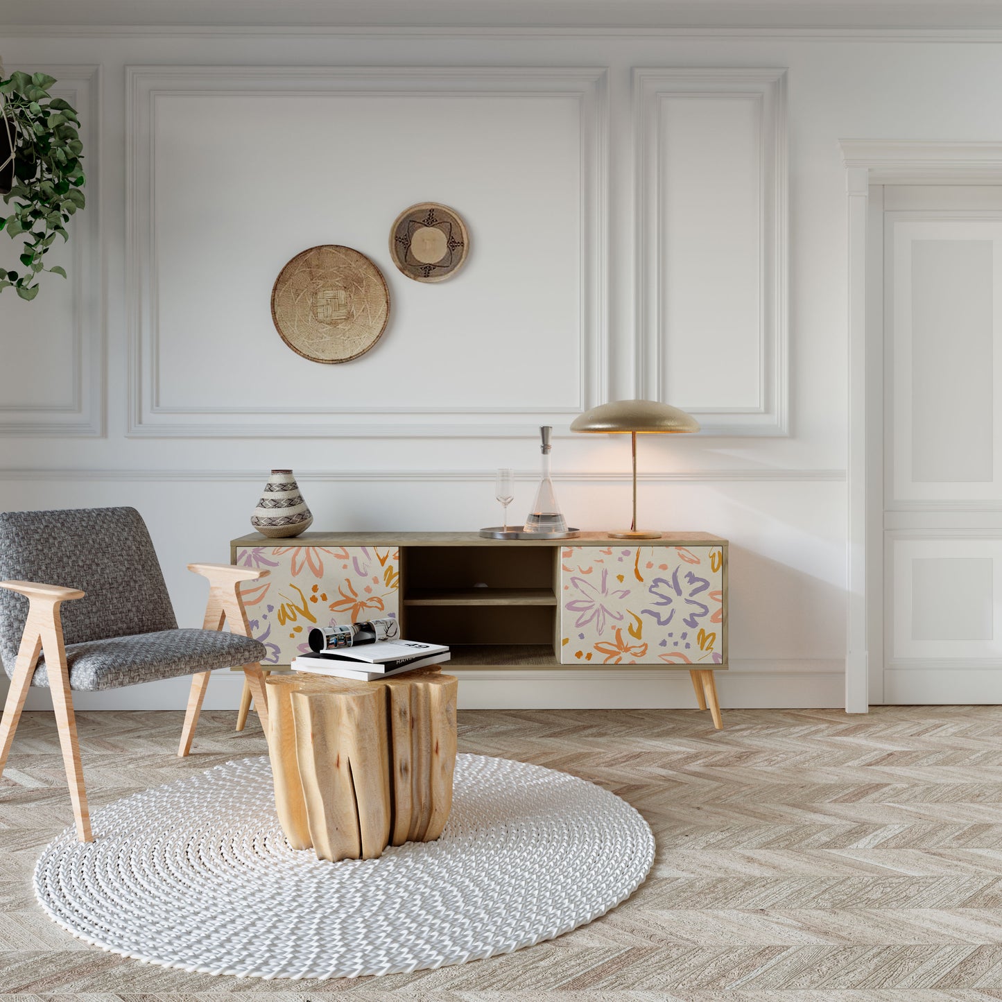 SPRING WHIMSY Mobile TV a 2 ante effetto rovere