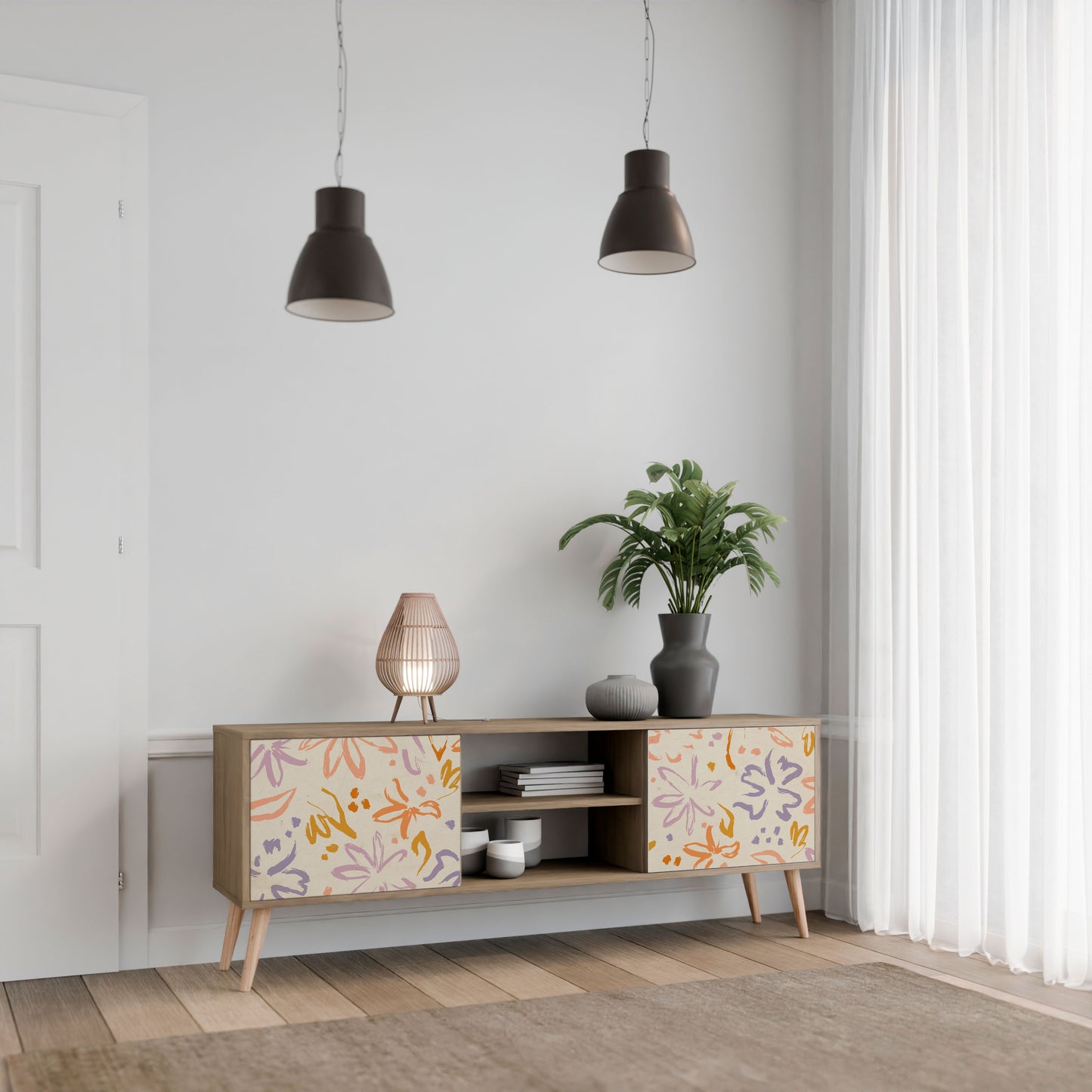 SPRING WHIMSY Mobile TV a 2 ante effetto rovere