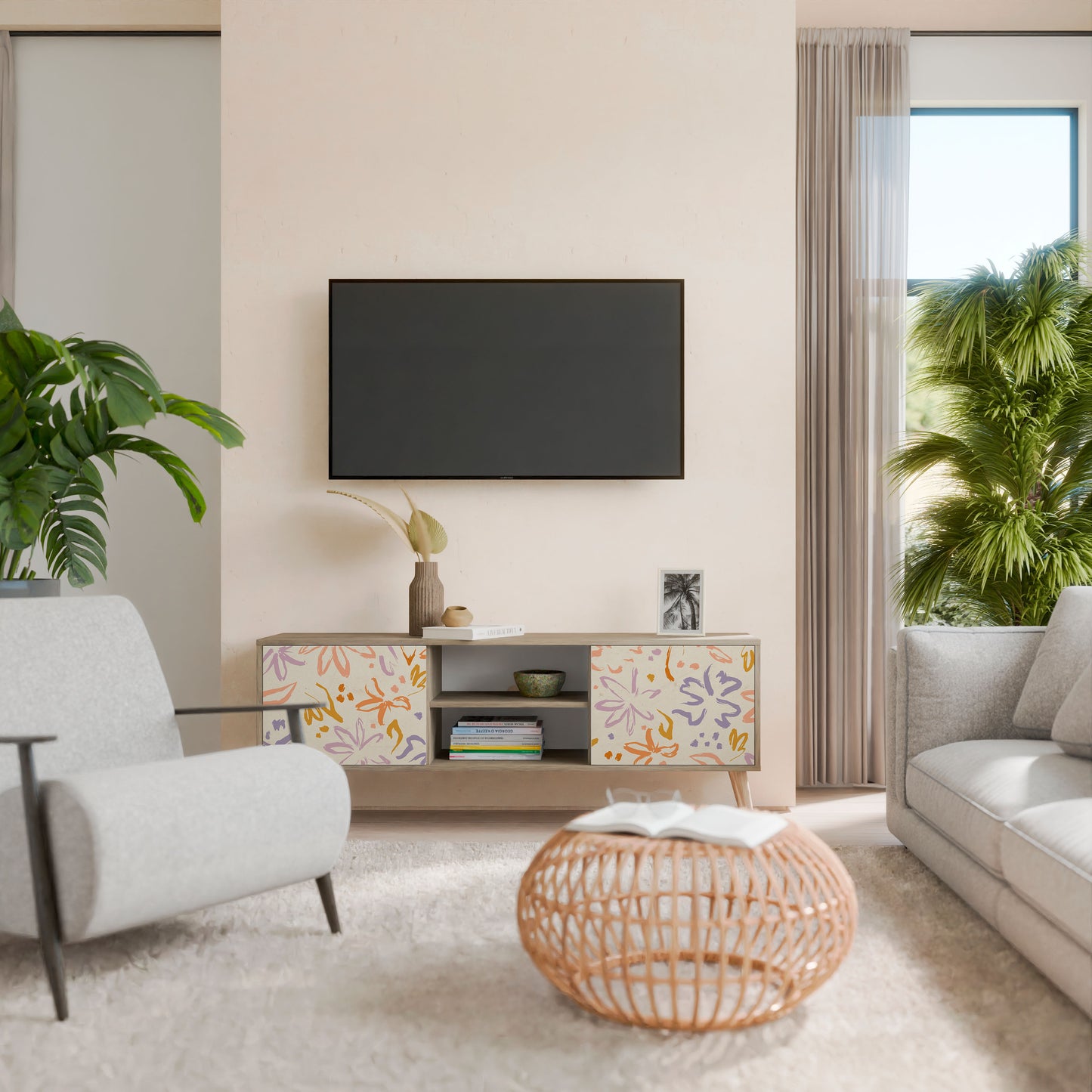 SPRING WHIMSY Mobile TV a 2 ante effetto rovere