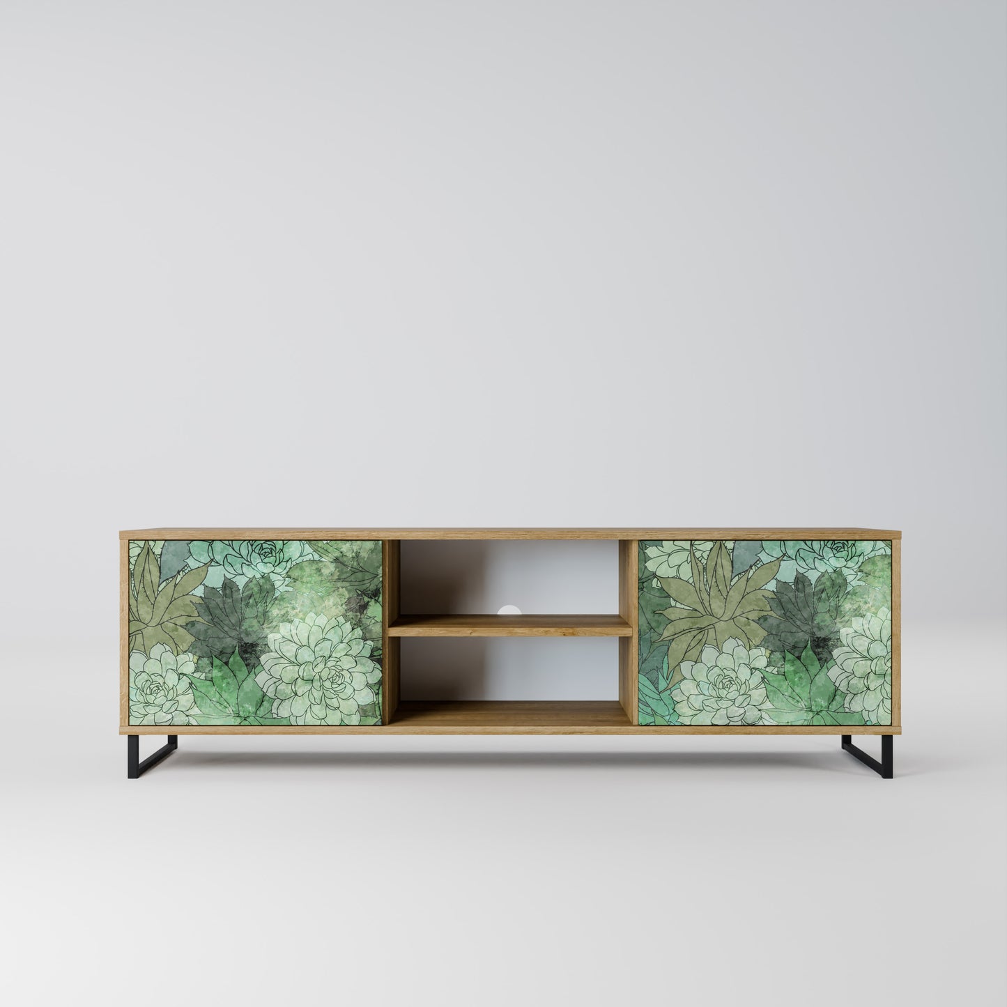 SUCCULENT CLUSTER 2-Door TV Stand in Oak Effect