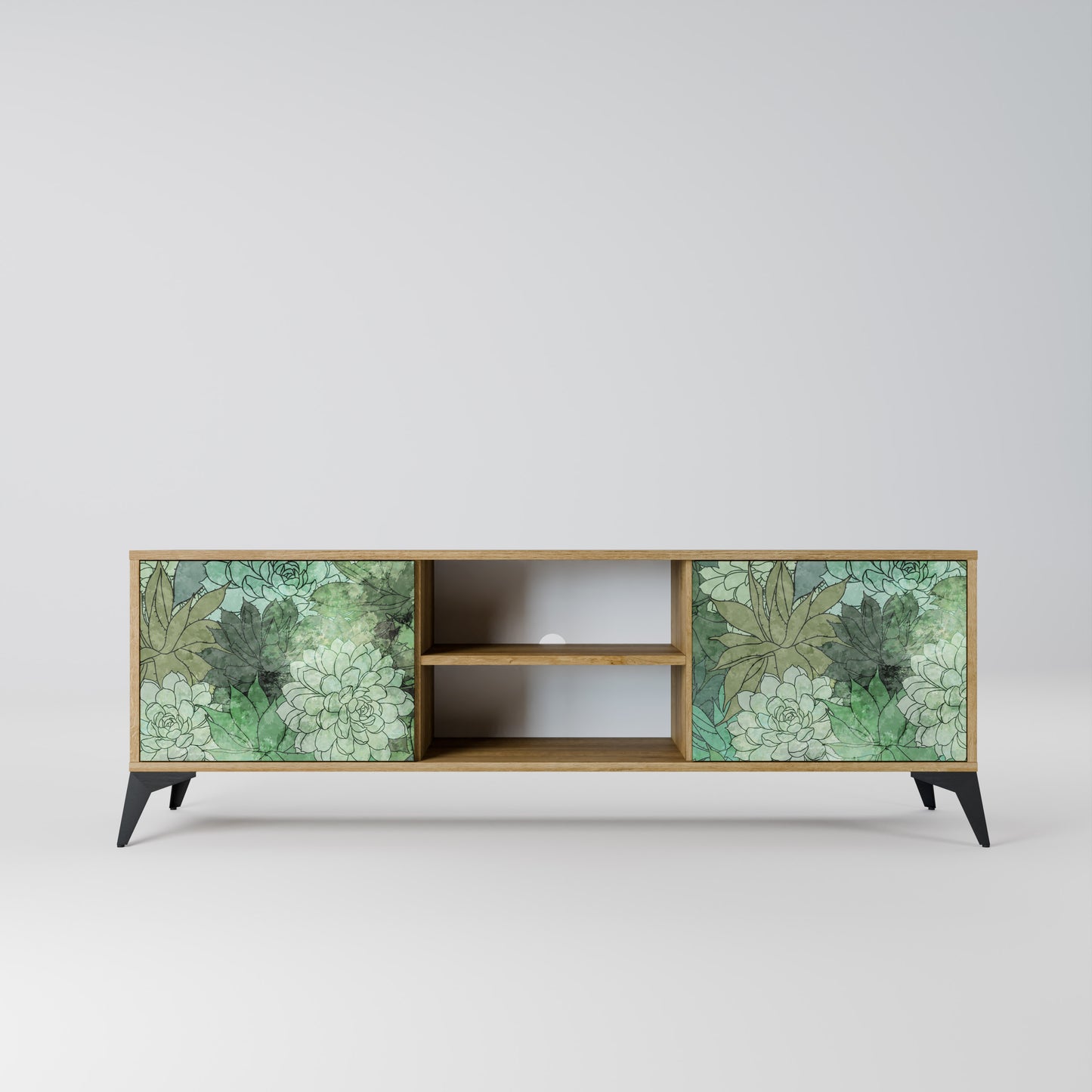 SUCCULENT CLUSTER 2-Door TV Stand in Oak Effect