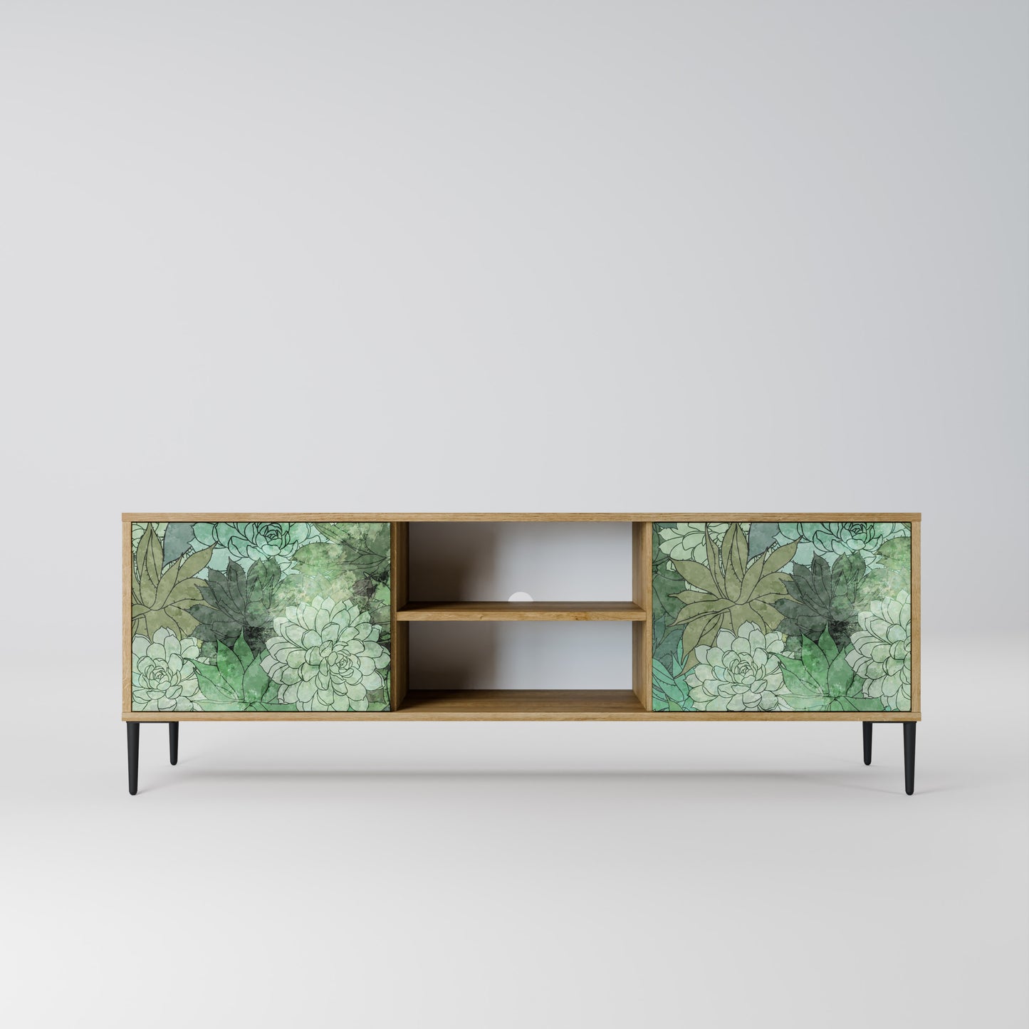 SUCCULENT CLUSTER 2-Door TV Stand in Oak Effect