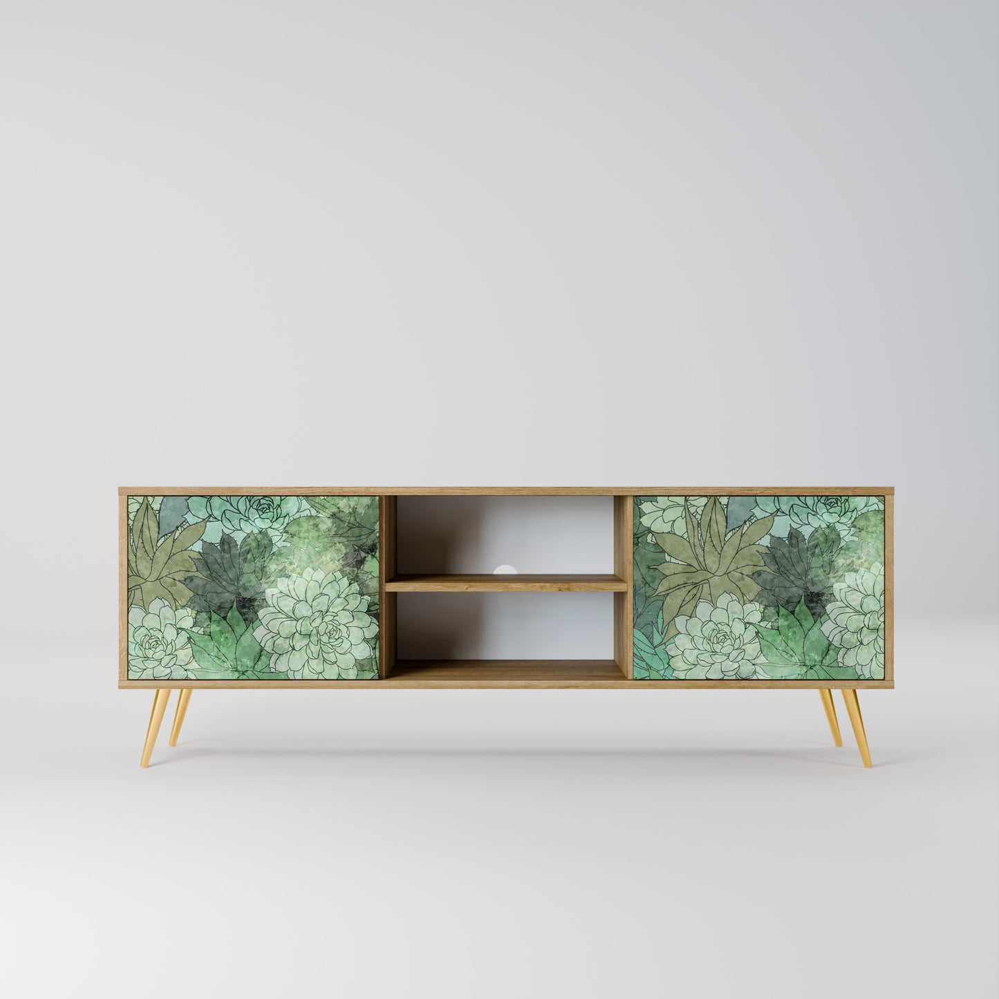 SUCCULENT CLUSTER 2-Door TV Stand in Oak Effect