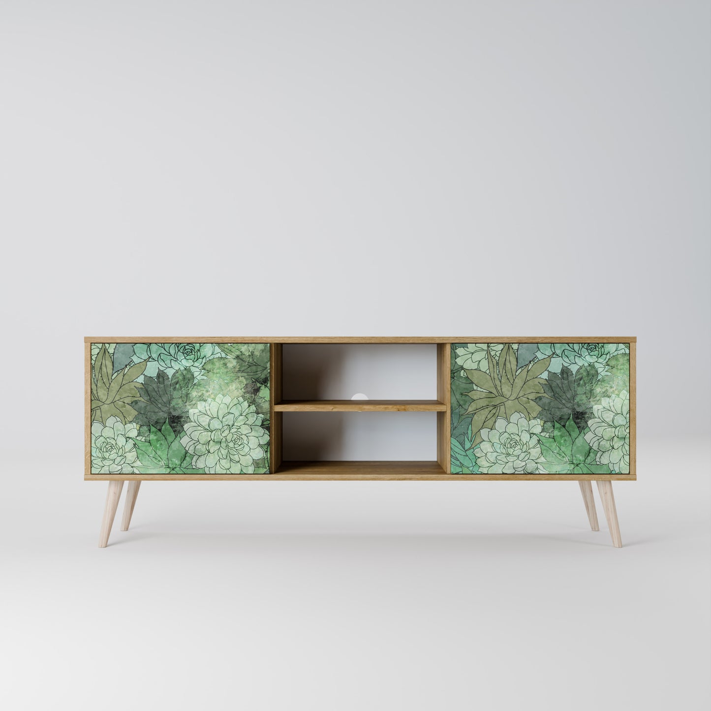 SUCCULENT CLUSTER 2-Door TV Stand in Oak Effect