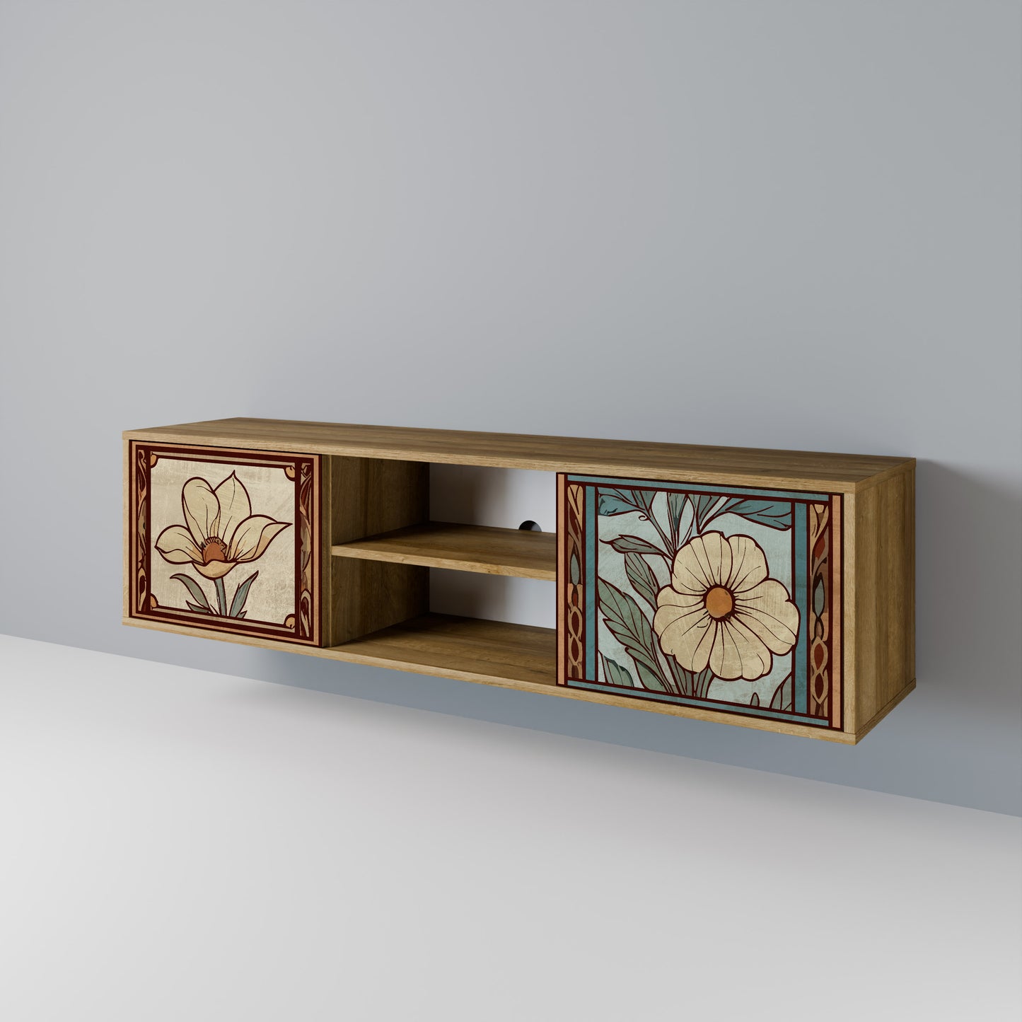 Mobile TV TIMELESS FLORA a 2 ante effetto rovere