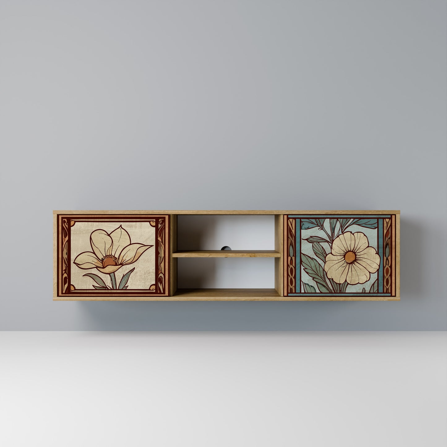 Mobile TV TIMELESS FLORA a 2 ante effetto rovere