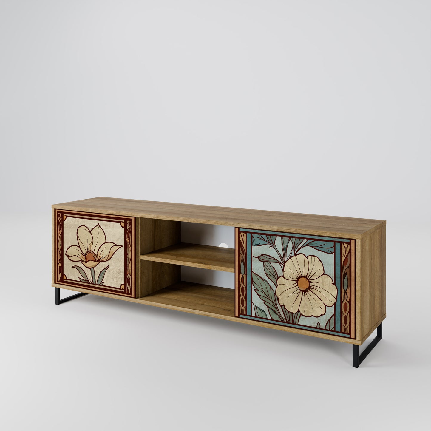 Mobile TV TIMELESS FLORA a 2 ante effetto rovere