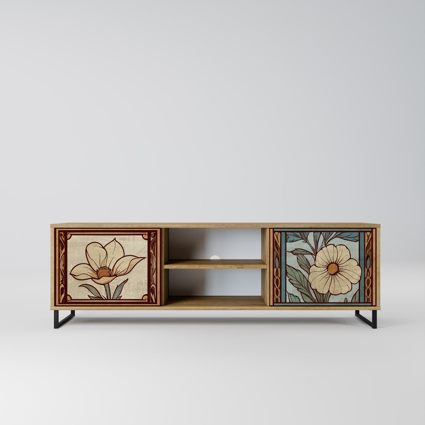 Mobile TV TIMELESS FLORA a 2 ante effetto rovere