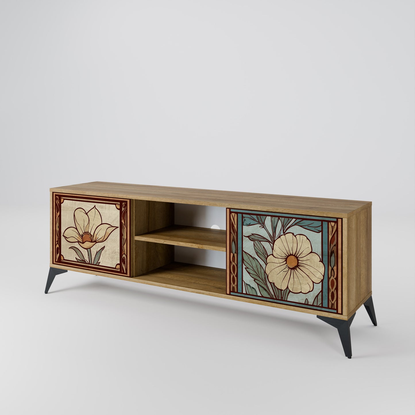 Mobile TV TIMELESS FLORA a 2 ante effetto rovere