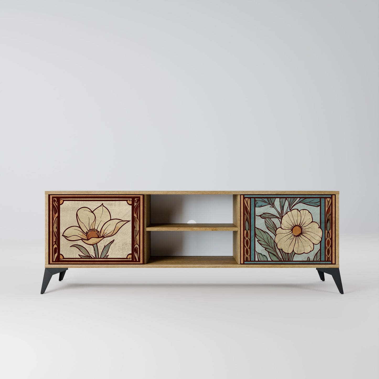 Mobile TV TIMELESS FLORA a 2 ante effetto rovere