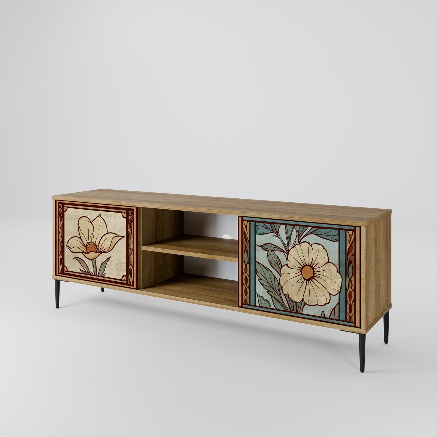 Mobile TV TIMELESS FLORA a 2 ante effetto rovere