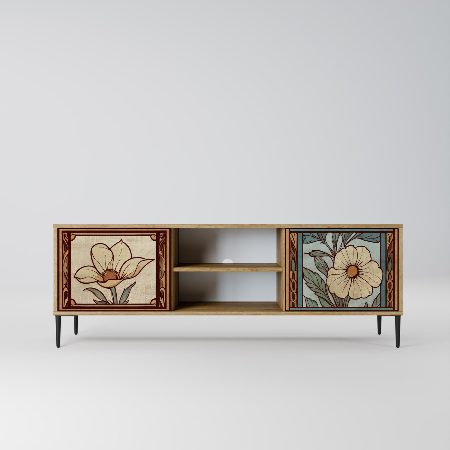 Mobile TV TIMELESS FLORA a 2 ante effetto rovere