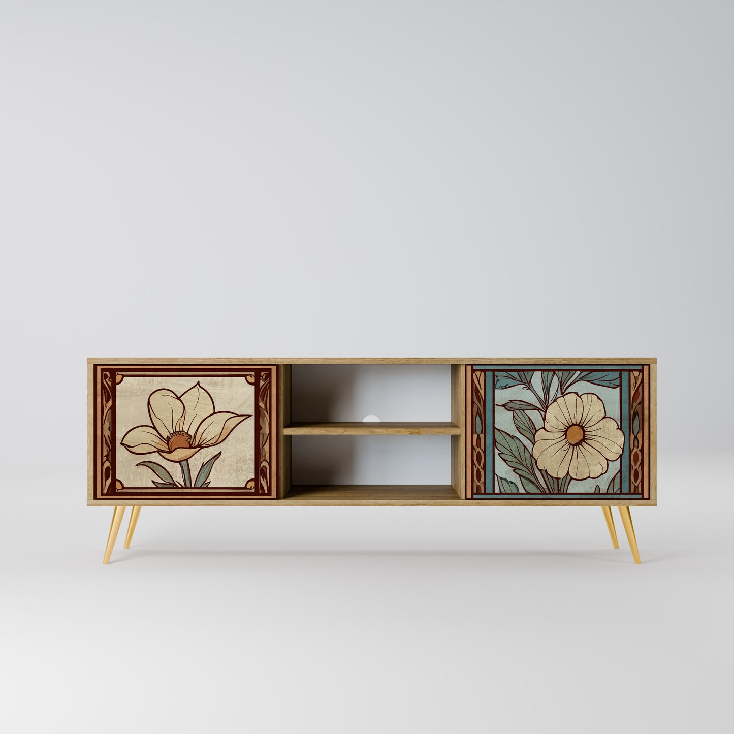 Mobile TV TIMELESS FLORA a 2 ante effetto rovere