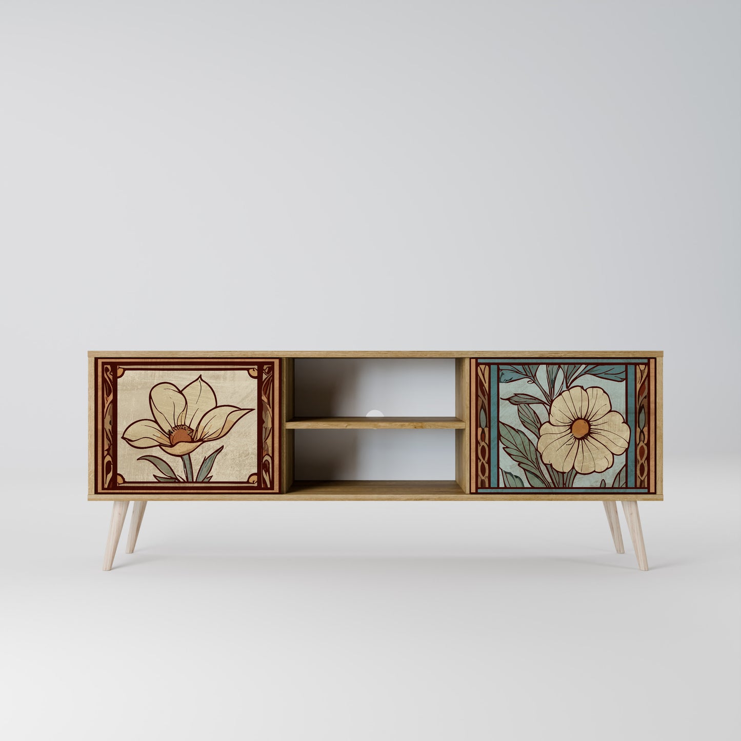 Mobile TV TIMELESS FLORA a 2 ante effetto rovere