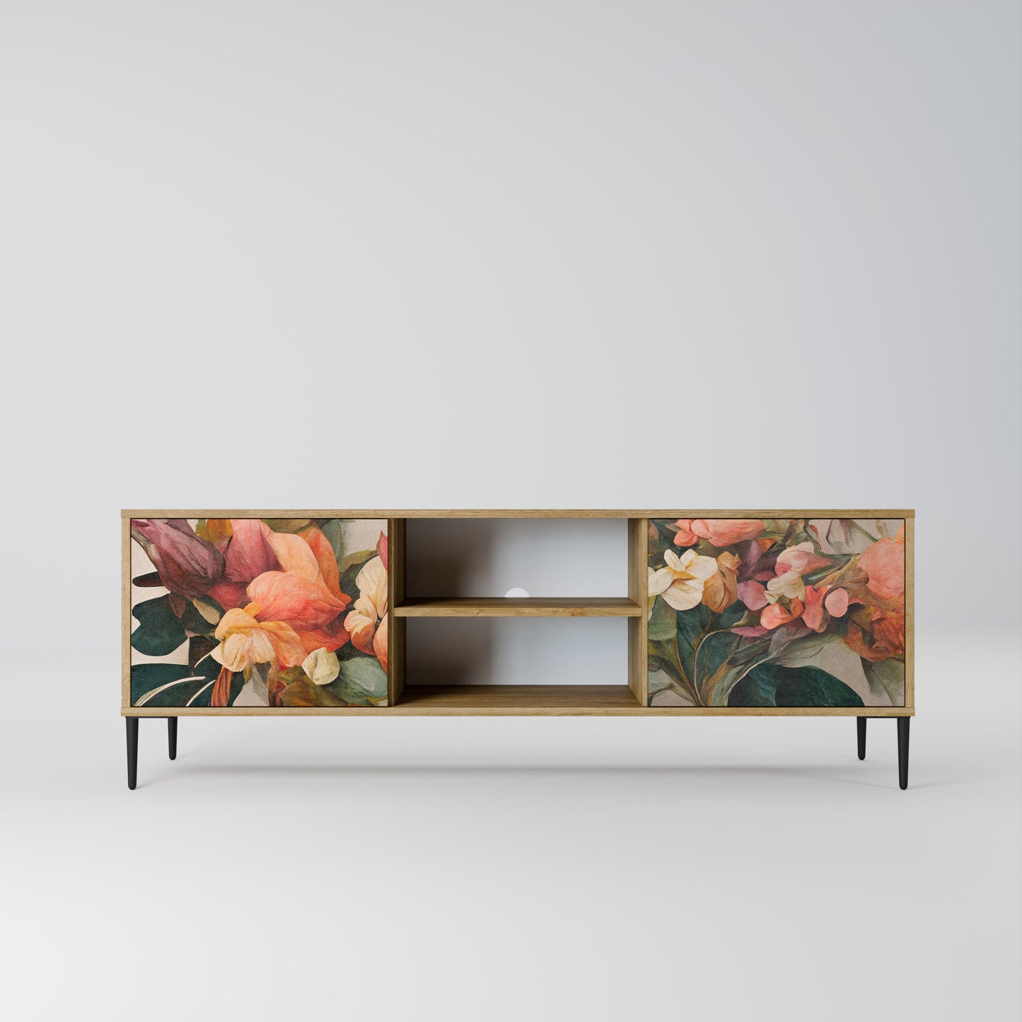 STYLISH BEAUTY 2-Door TV Stand in Oak Effect