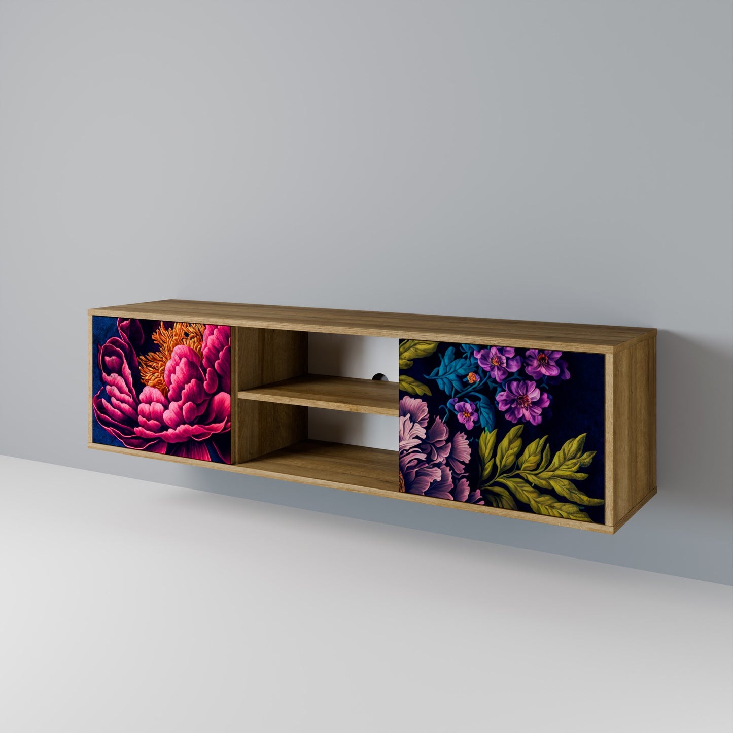Mobile TV BLOOMING ELEGANCE a 2 ante in effetto rovere