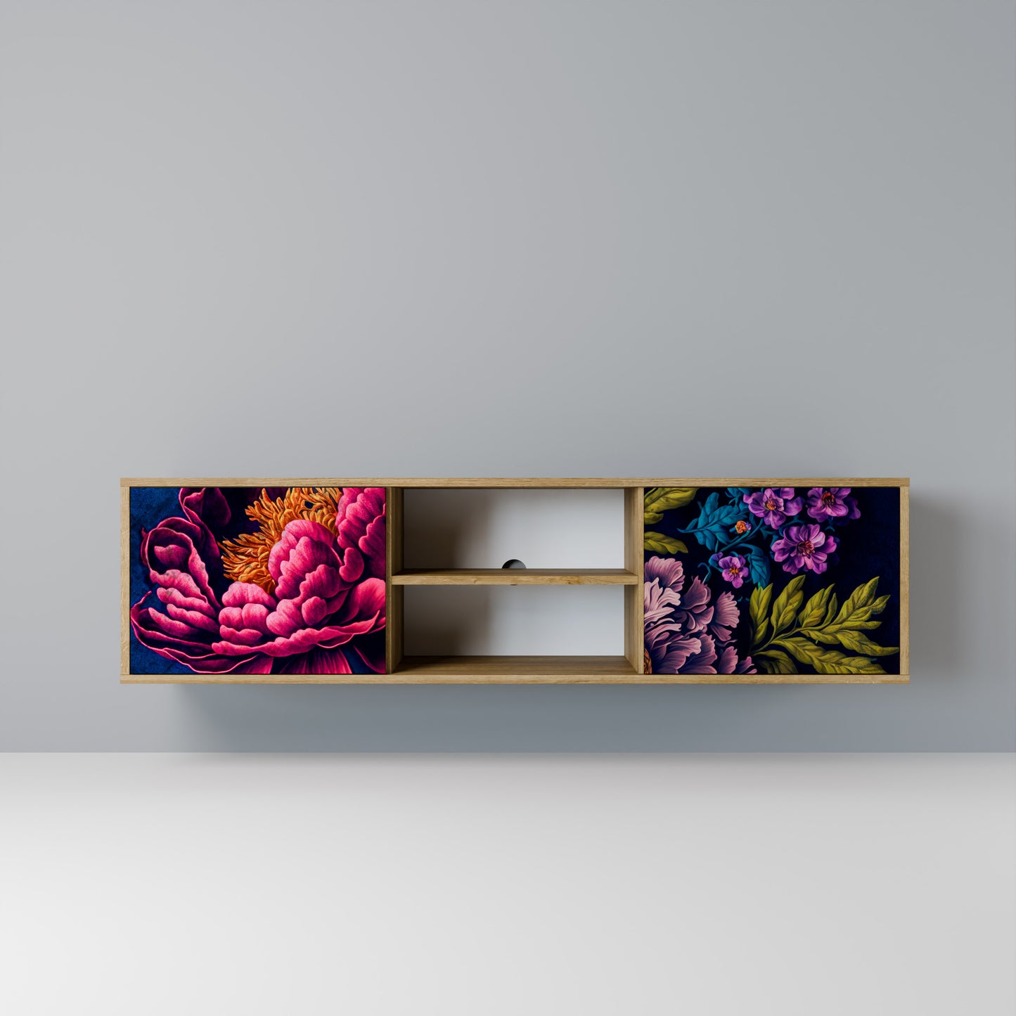 Mobile TV BLOOMING ELEGANCE a 2 ante in effetto rovere